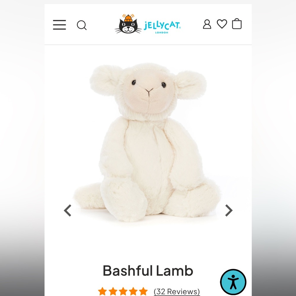 Hard to find Retired Jellycat Bashful Lamb